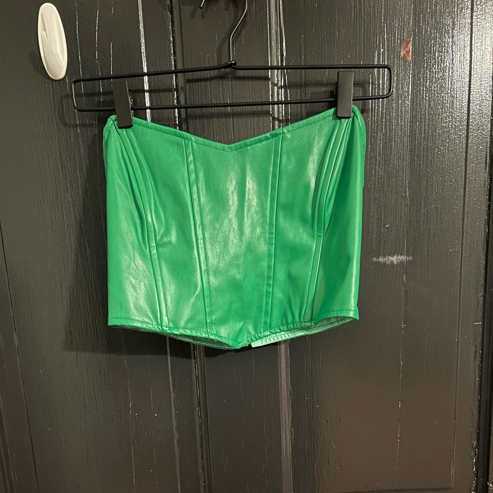 Princess polly bustier strapless top green